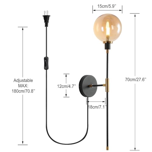 Apliques de pared con interruptor estilo industrial interior vintage E27 2