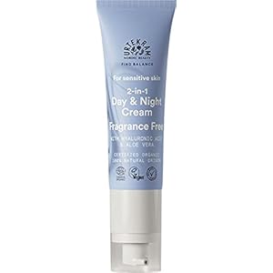 Urtekram Crema para día y noche para piel sensible 2 en 1, sin fragancia. Find Balance: vegana, orgánica, humectante, de origen natural, 50 ml