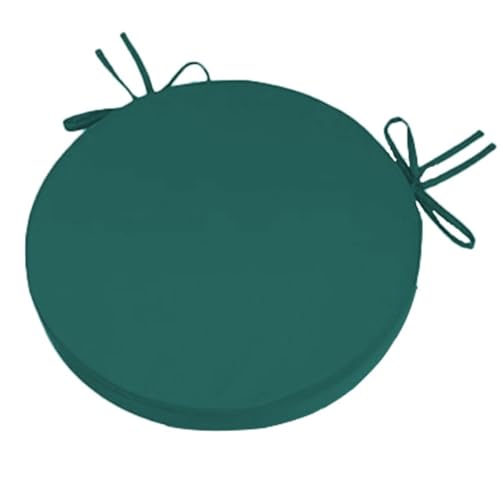 Odaima Set di 1/2/4 Cuscini per Sedia da Giardino Rotondi,Cuscini per Sedia Cucina 40/45/48/50 cm, Impermeabili, con Laccetti,per Esterno Mobili da Terrazza,Ufficio(Verde Scuro,40x40x5cm 1pcs)