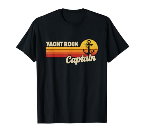 Yacht Rock Captain Pontoon Boat Music Retro Boating T-Shirt