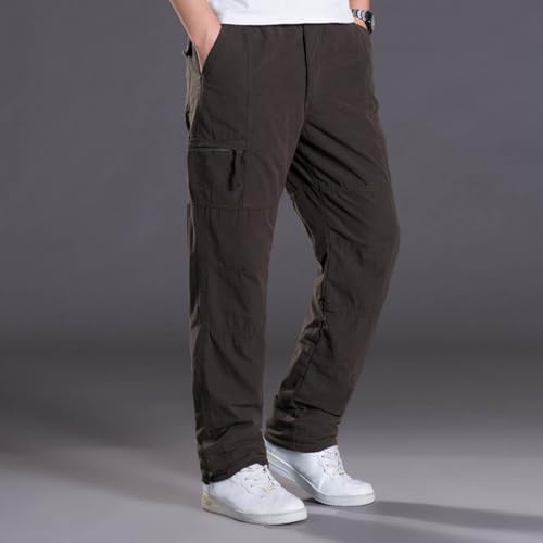 Men's Cargo Pants Lightweight Pull On Zip Casual Work Tactical Pants Drawstring Elastic Waist Trousers Pockets4