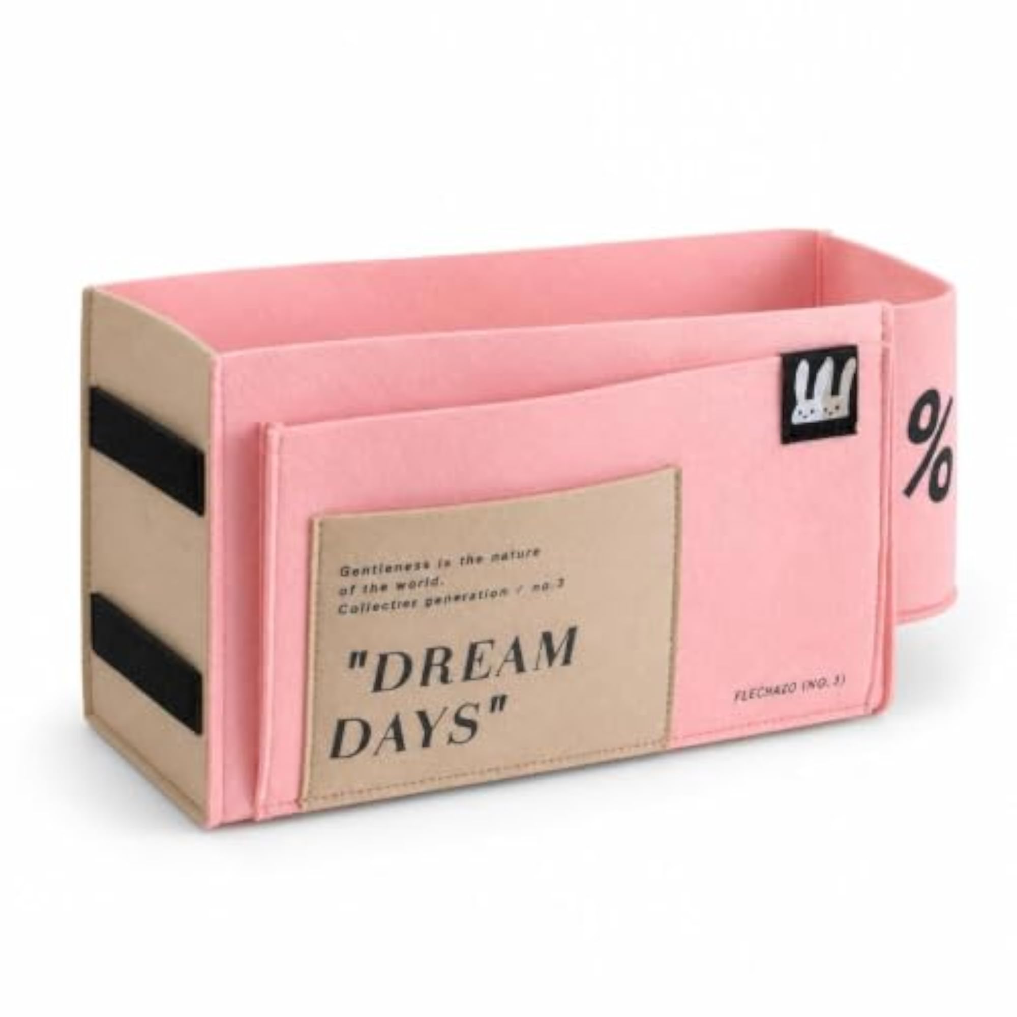 Fabric Bedside Hanging Organizer for Dorm Bunk Beds, Sakura Pink