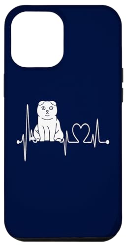 Scottish Fold Cat Heartbeat EKG Funny Cats & Kitten Lovers Coque pour iPhone 12 Pro Max
