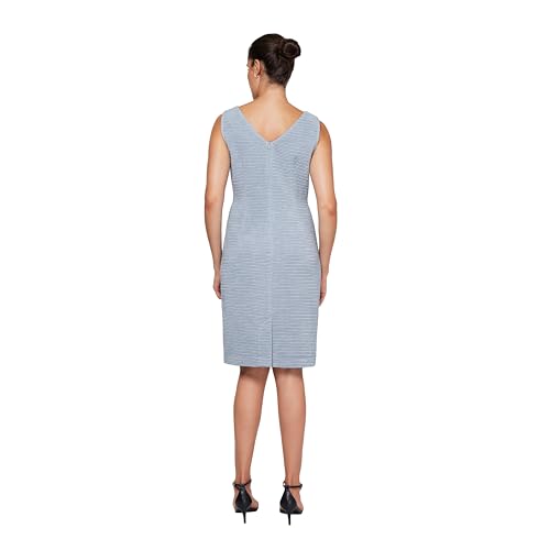 Women's Elegant Knee-Length Sheath Dress with Lace Detail and Matching Jacket4