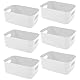 wintfarm 6 Stück Aufbewahrungsbox,Aufbewahrungskorb Kunststoff,Aufbewahrungsboxen storage boxes mit Griff für Regale,Schubladen,Wäscheschrank Mehrere zur Schrank Organizer für Küche(25 * 16.5 * 10cm)