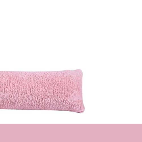 Image of Soft Teddy Fleece Xmas Door Draught Excluder – Decorative Draft Stopper Cushion for Bedroom, Living Room & Kitchen – Cold Air Blocker (Blush-Pink)