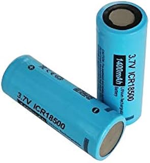ICR18500 Rechargeable Li-Ion Batteries 3.7V 1400mah with Flat Top (2pc)