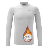 LEAO Youth Boys Compression Shirt Long Sleeve Fleece Quick Dry Sports Baselayer Soccer Baseball Bask