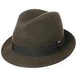 Lipodo Kinderhut aus Wollfilz - Trilby Made In Italy - Filzhut mit Ripsband - Wollfilzhut Sommer/Winter - Fedora für Kids - One Size 52-53 cm (One Size, Oliv)