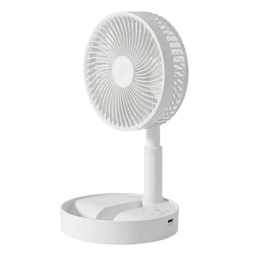 USB Powered Desk Fan Portable Electric Fan 180 Rotatable Head Quiet Desk Fan with 4-Speed 34-Inch Extendable stand Built-in 7200mAh Rechargeable Battery for Bedroom Home Office