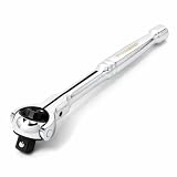 Powerbuilt Swivel Head Ratchet, 3/8 Inch Drive Hand Tools, Rotating, 72 Tooth 5 Degree Swing, Compact Tight Spaces - 649941