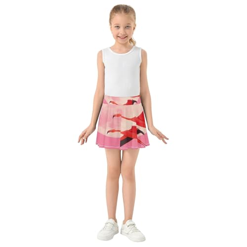 Tennis Skirts for Kids Flamingos Moon Pink Sky Moon Athletic Shorts Girls Skorts Children Flowy Skort 4t3