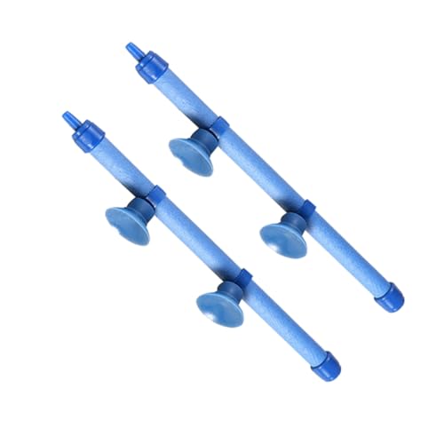 NOLITOY 2個 水族館の酸素ストリ タッセルハンドファン カ 標本 バブルストーン水族館 水族館水族館 曲がったパイプの付属品 小さなバブル水族館 壁掛けヒーター 吸盤 Blue