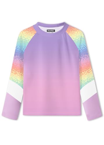 Image of BesserBay Girls Rash Guard UPF 50+ Raglan Sleeve Swim Shirt 6-14 Years