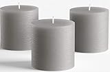 Set of 3 Grey Pillar Candles 3