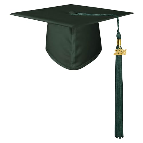 Robe de remise de diplôme mate et bonnet universitaire avec pompon pour lycée - 6