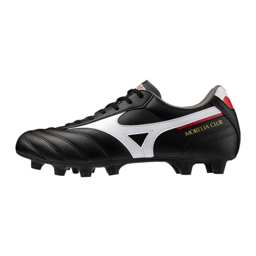 Mizuno Morelia II Club - Zapatillas de fútbol para hombre, Negro Blanco Rojo, 44.5 EU