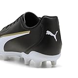PUMA Unisex King 20 Play Firm Ground/Artifical Ground Football Boots, PUMA Black-PUMA White-PUMA Gold, 7.5 UK - Image 3