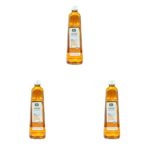 Image of S Siddhagiri's SATVYK THE HEALTH re STORE Wood Pressed Yellow Mustard Oil (Set of 5-5Ltr) - Unrefined | Mustard Oil for Cooking | Kachi Ghani Sarso Oil | Sarso Cooking Oil (Pack of 3)