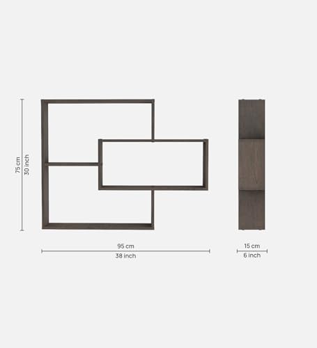 Image of Crip Multipurpose Modular Wall Racks /Shelves /Organiser /Decor Particle Board Wall Shelf (Number of Shelves - 5, Brown)