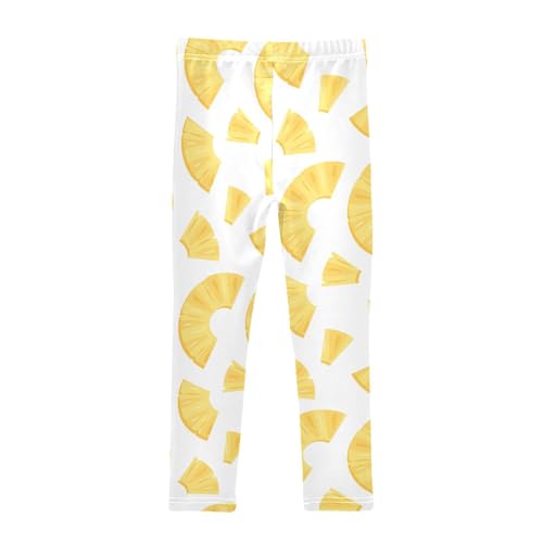 Pineapple Slice Girls Leggings,Workout Leggings for Girls Toddler Athletic Leggings Size for 3-10T2