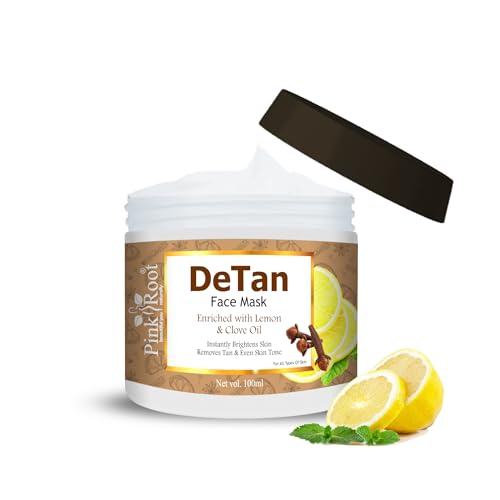 Image of Pink Root Detan Face Mask 100gm, Helps in Tan Removal Whitening Depigmentation Oil Control, Acne & Fairness, Ubtan Glow Face Pack, Skin Brightening Face Pack, Used by All Types of Skin
