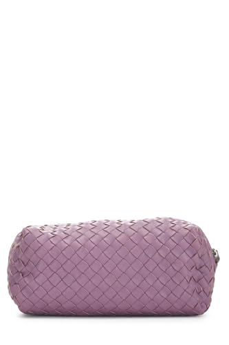 Pre-Loved Purple Intrecciato Wristlet Pouch Small, Purple3