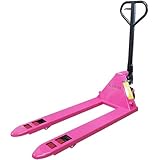 KIKAIYA ハンドリフト 2000kg ダブルローラー フォーク長さ1100mm フォーク全幅550mm 高さ75mm ピンク イエロー ハンドパレット パレットトラック PT-20 (ピンク)