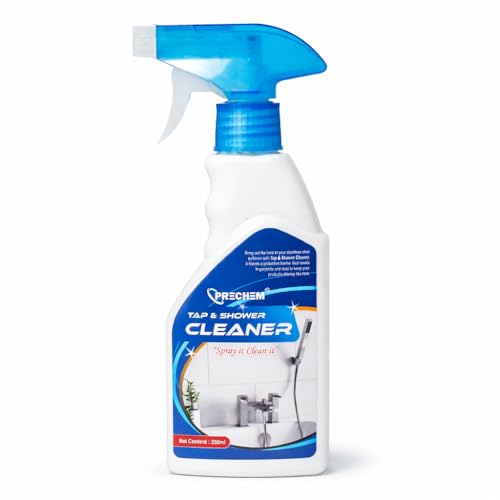 Image of Tap & Shower Cleaner Spray 250ml - Lime Scale Remover, Hard Water Stain & Rust Cleaner, Bathroom & Kitchen Surface Cleaner, Non-Toxic, Eco-Friendly Descaler for Tiles, Faucets & Glass