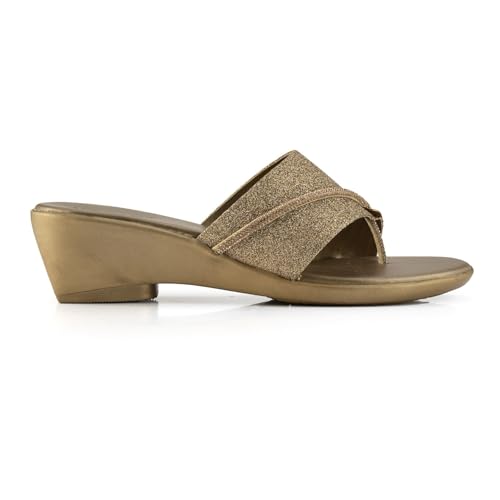 Image of MOSAC Women's Party-Wear Designer Wedding Slip-On Casual Wedge Fashion Wedding Sandal