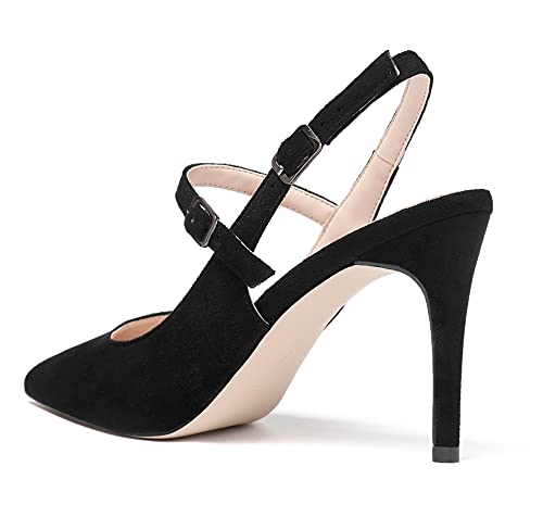 SAMMITOP Women's Pointed Toe Mary Jane Pumps Slingback High Heel Dress Shoes4