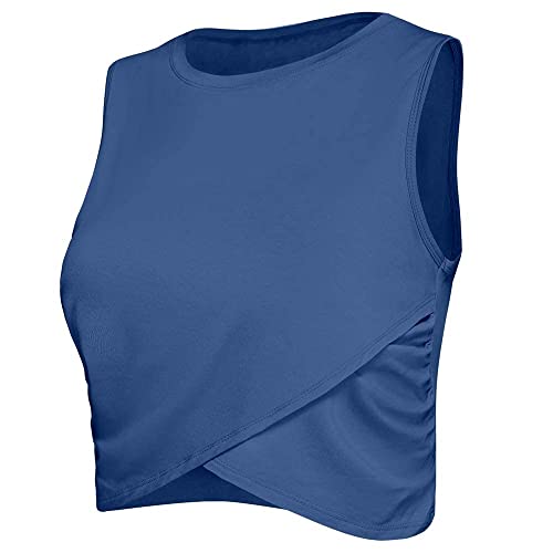 Image of Yoga Crop Tops Dance Tops Fitted Workout Crop Tops Yoga Tank Tops Athletic Sports Shirts for Women