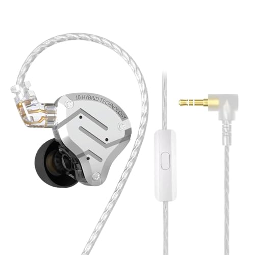 Image of KZ ZS10 Pro in-Ear Monitor Earphone with Mic Hybrid Driver Setup IEM (4 Balanced Armature+1 Dynamic Driver) 2Pin 0.75mm Connector Detachable Cable 3.5mm Gold Plated Plug for Singers, Musician (Mic)