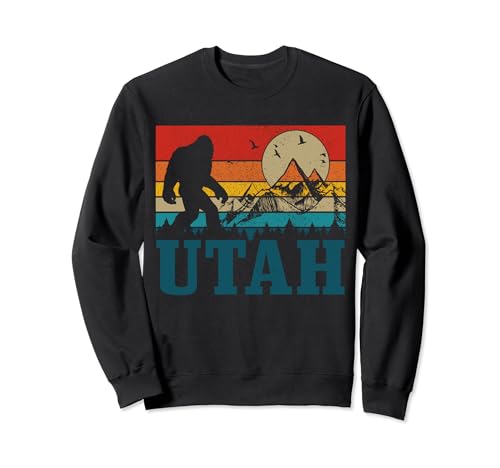 Utah Bigfoot Vintage Montagne Escursionismo Campeggio Felpa