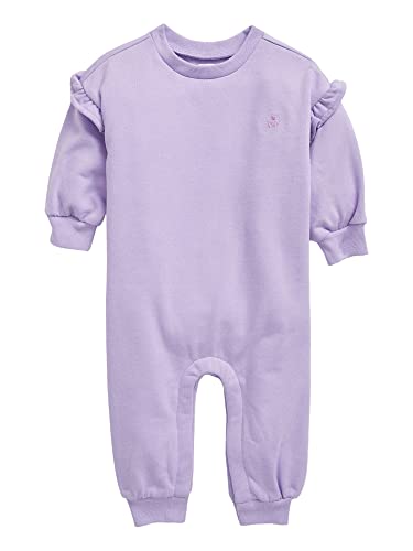 GAP Unisex Baby Ruffle Fleece One-Piece PURPLE LOTUS 0-3M