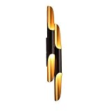 El exclusivo interior dorado y el exterior negro hacen de esta lámpara de pared la opción perfecta para la decoración de cualquier habitación. Prefecto para dormitorio, sala, comedor, restaurantes, cocina, balcón, patio, pasillo, pasillo, hotel, bar, cafetería.