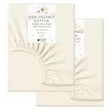 ORGANIC TEXTILES Water-Resistant Fitted Sheet Baby Mattress Liner Pad Protector - 100% Organic, GOTS Certified - Made in USA - Mini Crib (38
