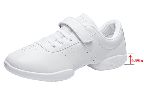 Girls White Cheerleading Dance Shoes Youth Athletic Training Tennis Walking Competition White Sneakers Girls2