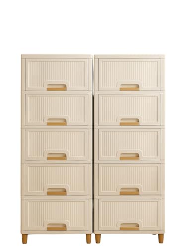 Image of mechdel Cupboard Rack for Clothes Plastic Cabinet for Storages Foldable Wardrobe for Clothes Plastic Cloth Rack for Storages Clothe Storage (Cupboard Rack-1 Door - White, 5+5 (Set))
