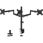 WALI Triple Monitor Arm for Screen Up to 27 Inch, Articulating Triple Monitor Stand, Fully Adjustable Horizontal 3 Monitors Stand with Tilt Swivel Rotate, VESA 75 & 100mm, Black (M003S)