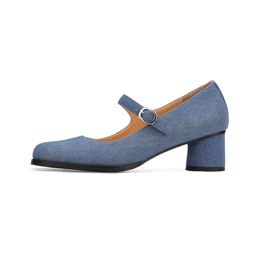 Image of Women Chunky Block High Heels Mary Janes Shoes Split Toe Tabi Shoes Ankle Strap Dress Pumps Shoes