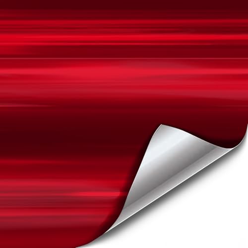 Rojo Espejo Cromo fundido vinilo Wrap Para Coche, Barco, Moto 2 m x 60 cm autoadhesivo película de aire para liberación de burbujas y air-free 3 mil-vvivid8