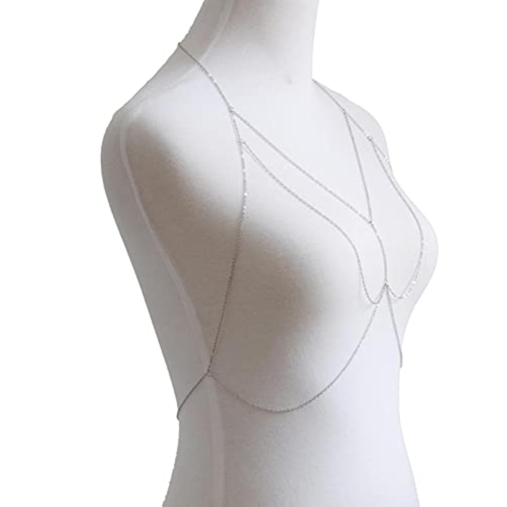 Belly Chains & Kamarband - Bikini Bra Body Chain, Silver Jewelry