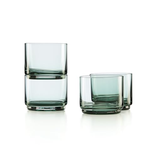 Verres courts empilables Lenox Tuscany Classics verts lot de 4 design - 2