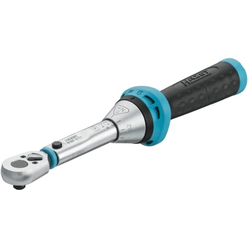 Image of HAZET Torque Wrench 5107-3CT,1-9Nm, Output: Square 6.3 Mm (1 /4 Inch), Tolerance: 4%, 20 Teeth (Operating Angle 18 Degrees) I User-Friendly Reversible Ratchet for Car and Bicycle I 9.21 Inches
