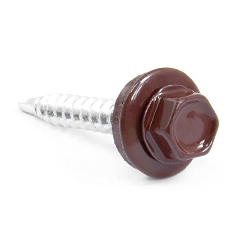 [DQ de PP] 200 Unidades Chapa trapezoidal Tornillos 4.8 mm x 70 mmtrapezblechschrauben Fachada Model: ral3009 óxido de color: rojo