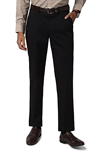 Image of Peter England Men's Mid Rise Slim Fit Formal Trousers