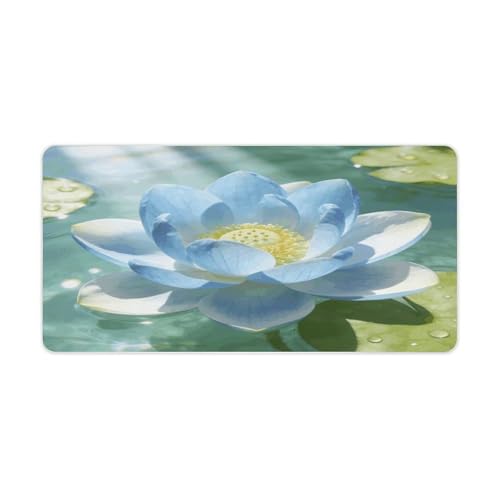 Light Blue Lotus desk pad grande impermeable 30x60 cm