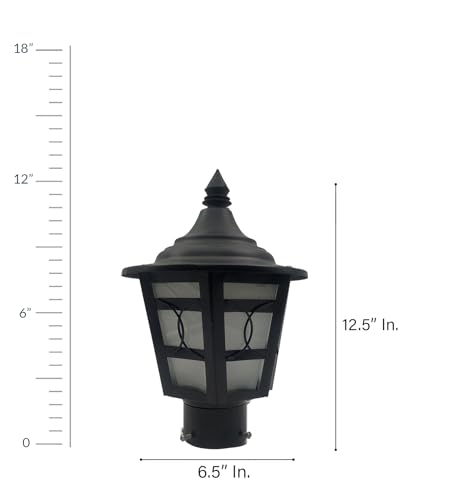 Image of SINOMAN Outdoor Post Lantern Gate Light Black Pillar Lamp Garden Light with Clear Glass Weatherproof Fixture for Pathway Front Entrance Patio or Walkway (Without Bulb)
