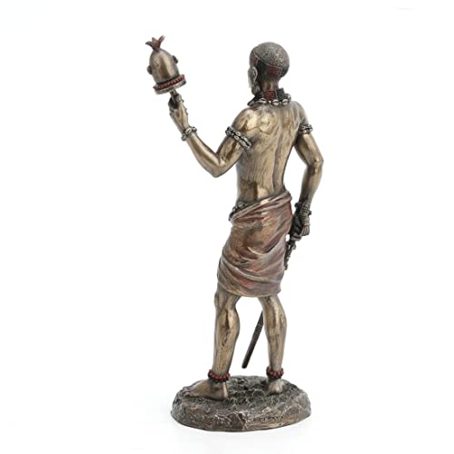 Estatua Orisha Elugua de Resina Acabado Bronce 22.5 cm miniatura 4